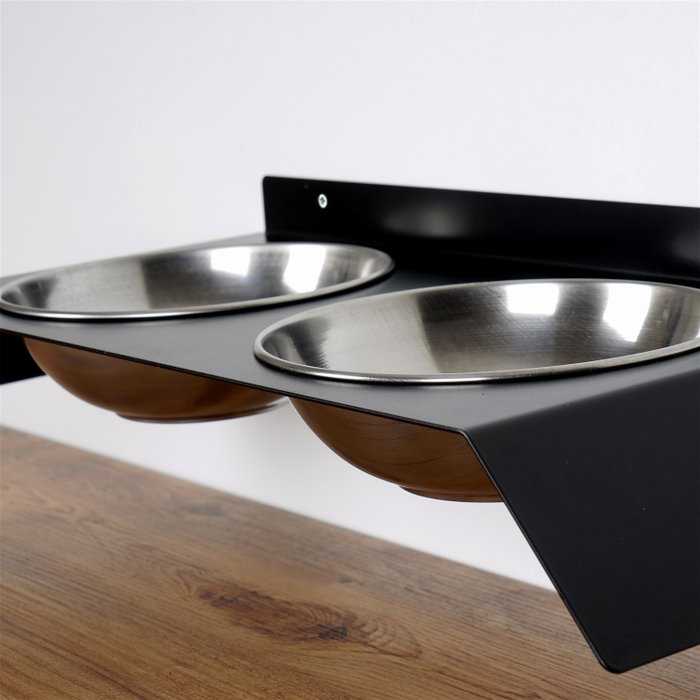 Hanah Home Pet018 Comedero para mascotas de metal negro 50 cm